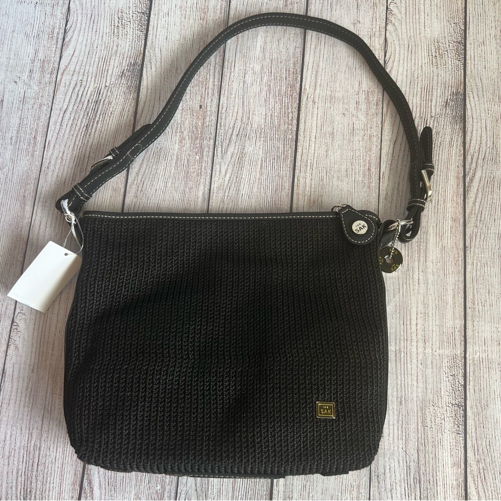 The SAK Black Knit Hobo Bag Purse NWT